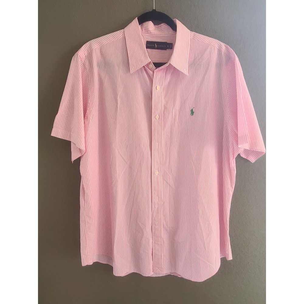 Ralph Lauren pink stripe button up shirt
